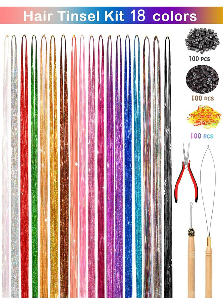 Colorful hair tinsel kit | SHEIN