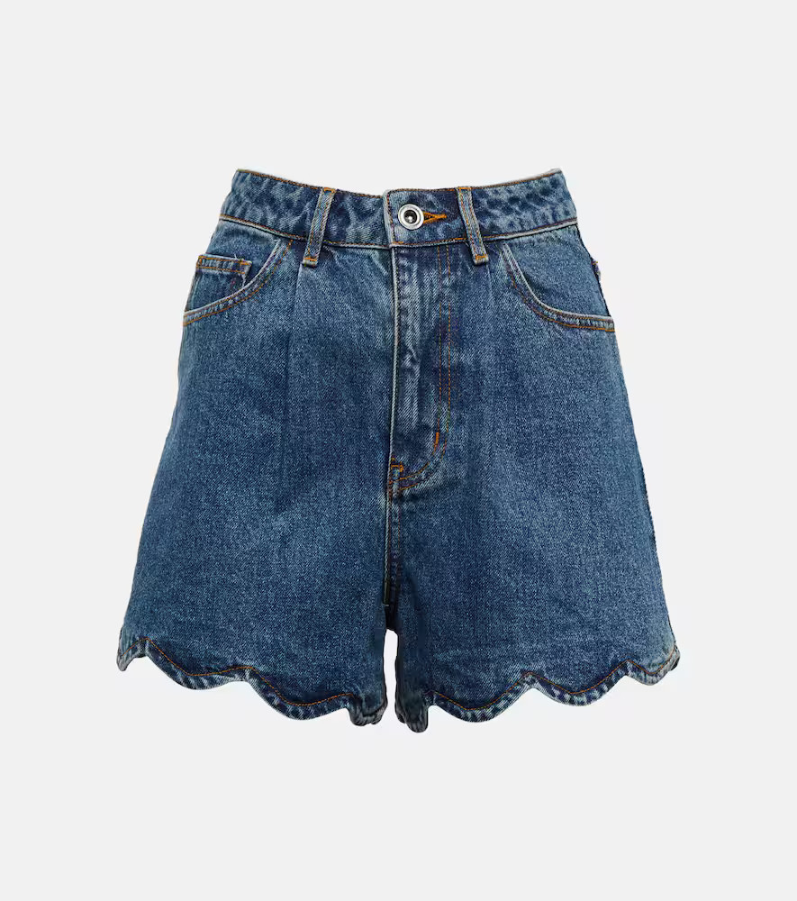 Scalloped high-rise denim shorts | Mytheresa (US/CA)
