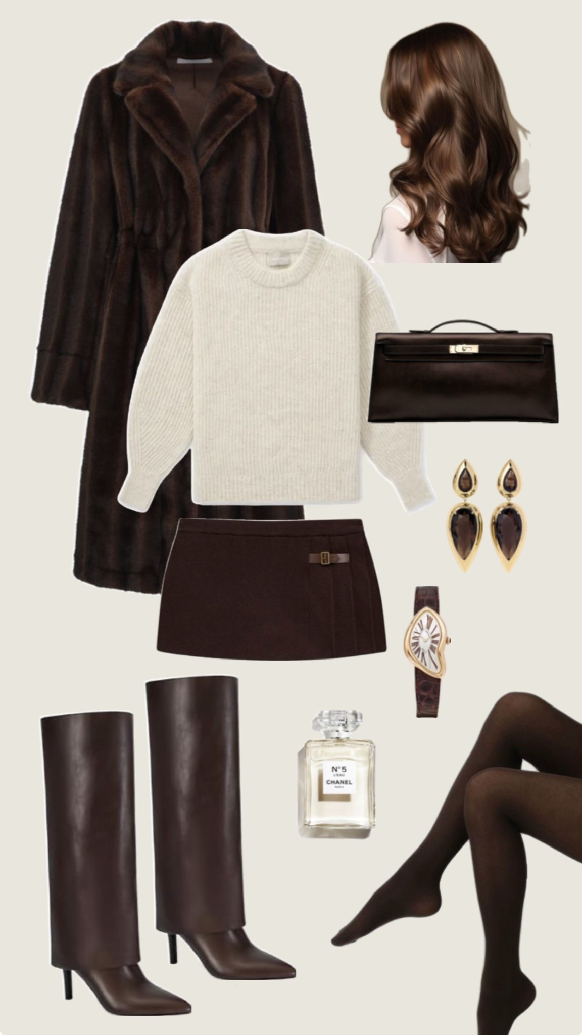 Rich neutral winter styling with a cozy edge. A cream knit sweater styled with a brown mini skirt, sheer tights, tall brown boots, and a faux fur coat for an elevated cold weather look! classic gold accessories and a structured brown bag for a timeless, old money feel.

amazon fashion, amazon winter outfit, amazon neutral outfit, amazon boots women, amazon mini skirt outfit, brown winter outfit, neutral winter outfit, cream sweater outfit, faux fur coat outfit, brown mini skirt, tall brown boots outfit, tights outfit winter, old money outfit, quiet luxury outfit, elevated winter style, capsule wardrobe winter, chic winter outfit women

#LTKFindsUnder100 #LTKSeasonal #LTKootd