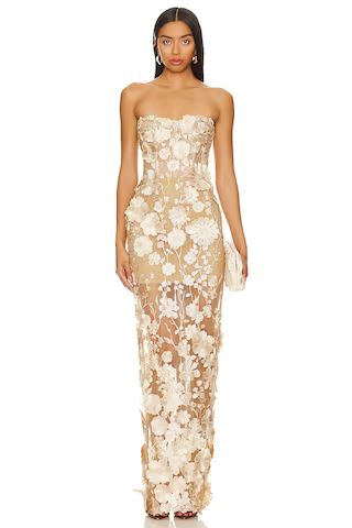 Bronx and Banco Jasmine Maxi Dress in Gold & Floral from Revolve.com | Revolve Clothing (Global)