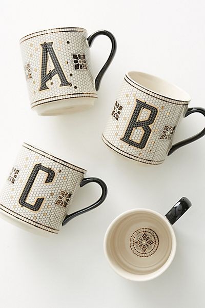 Tiled Margot Monogram Mug | Anthropologie (US)