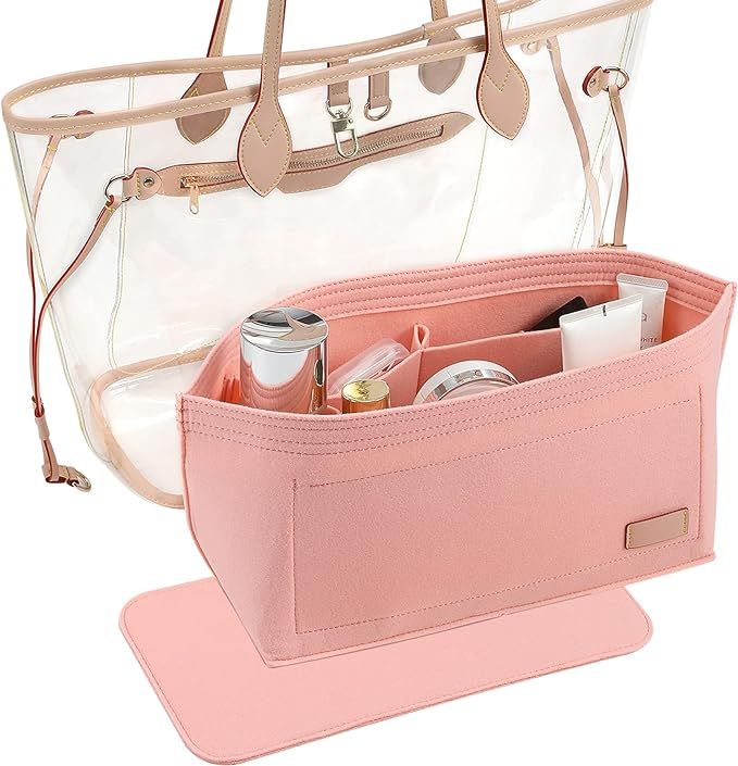 Doxo Purse Organizer Insert Handbags &Tote Felt Bag Fit for LV Speedy 35 and Neverfull MM (Pink-L... | Amazon (US)