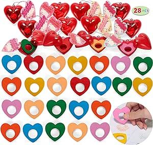 JOYIN 28 Pcs Valentines Heart Crayons Prefilled Hearts with Valentines Day Card Gifts, for Valent... | Amazon (US)