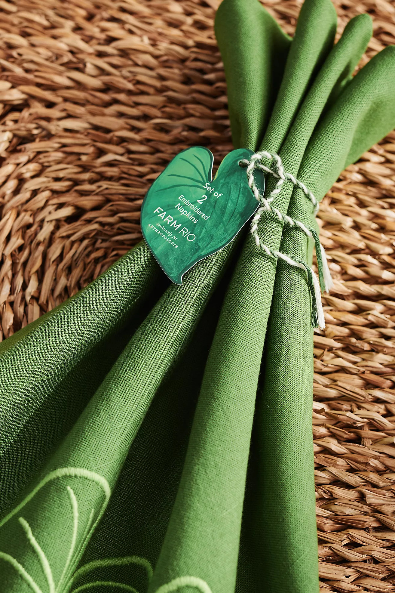 Farm Rio x Anthropologie Embroidered Napkin, Set of 2 | Anthropologie (US)