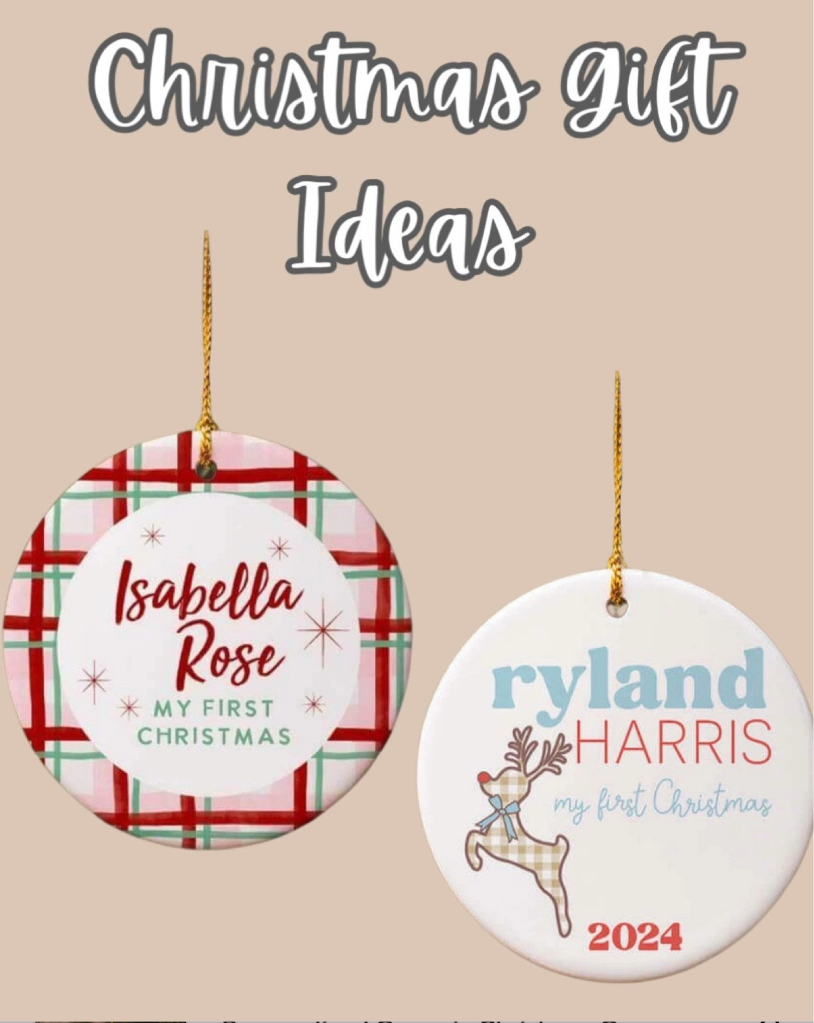 Custom kids Christmas ornaments from Caden Lane. Would make such a cute gift for new moms and grandmas! 

Caden lane Christmas, gift guide, 2024 Christmas gift guide, 2024 gift guides, custom ornament, personalized ornament, monogram ornament, Christmas tree, Christmas decor, gifts for her, gifts for new moms, gifts for mom, gifts for grandma, gifts for grandparents 

#LTKGiftGuide #LTKHoliday #LTKFindsUnder50