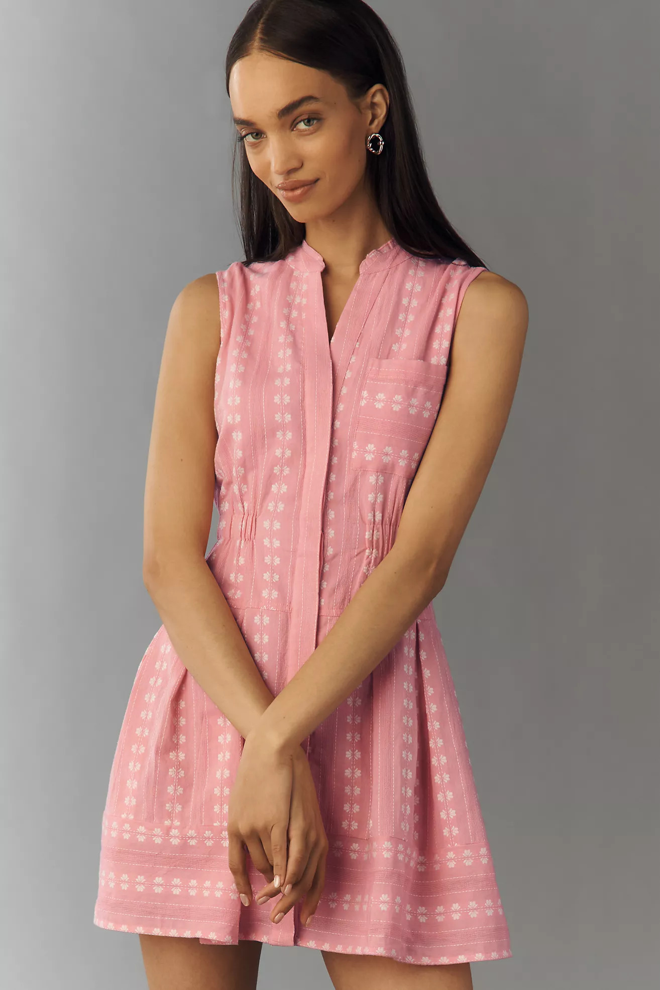 Maeve Sleeveless V-Neck Shirt Dress | Anthropologie (US)