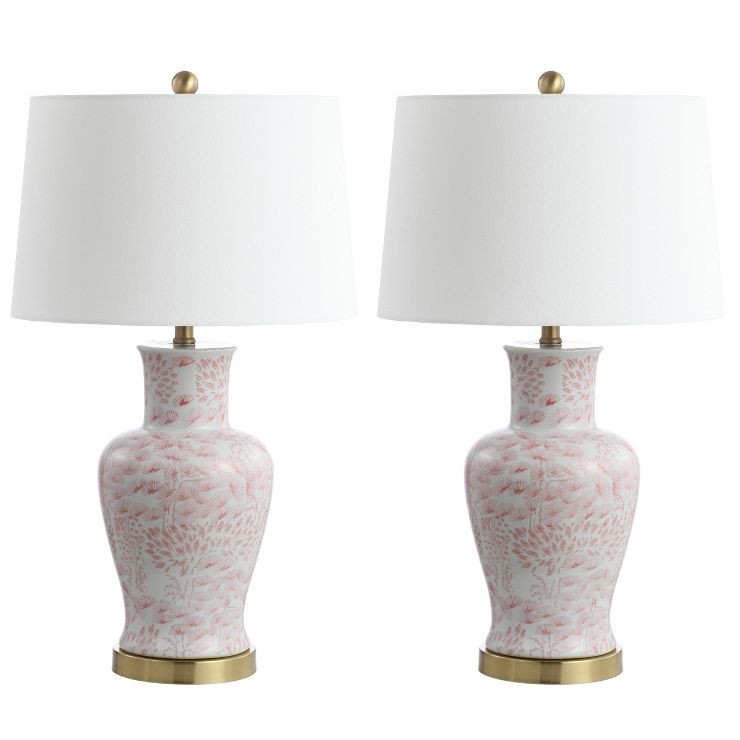 Set of 2 Calli Table Lamps Pink/White (Includes LED Light Bulb) - Safavieh | Target