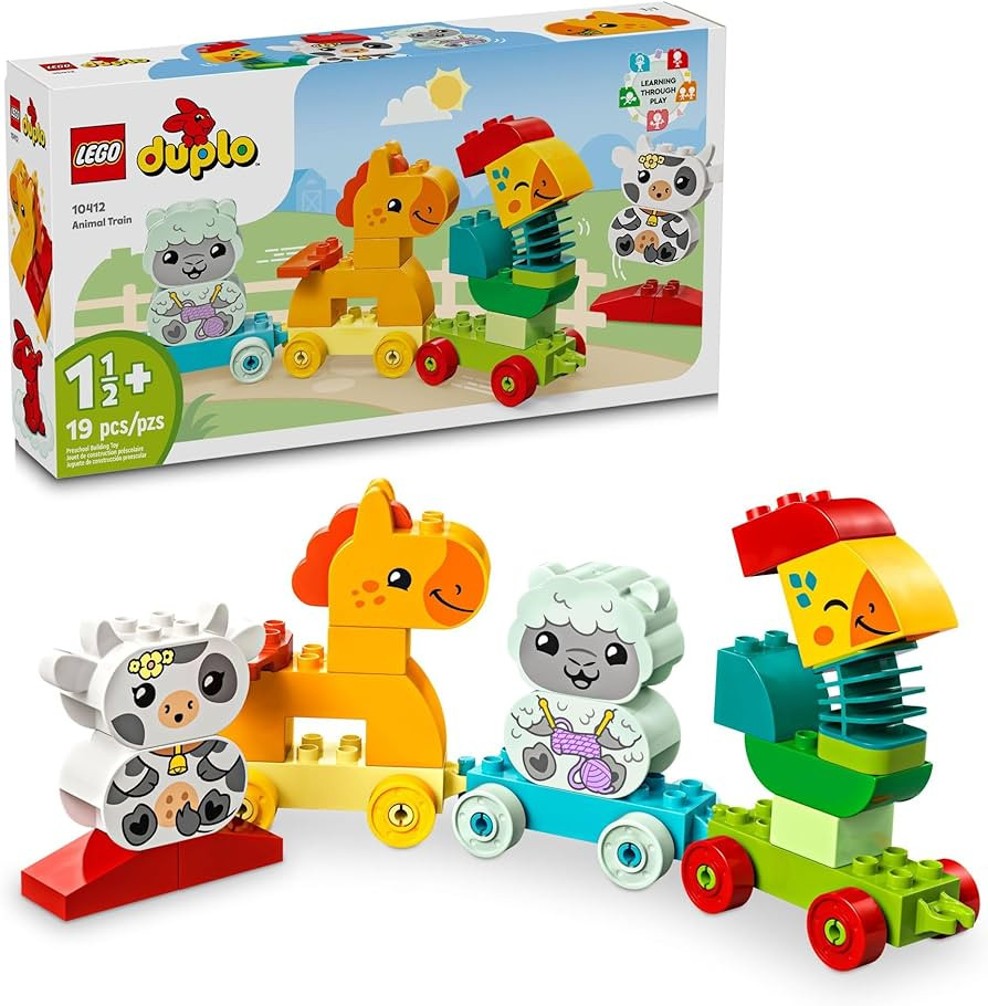 LEGO DUPLO My First Animal Train Building Set and Horse Toy, Educational Toy for Toddlers Ages 1-3 with 4 Animal Figures, Creative Nature Toy Birthday Gift for Animal Loving Preschoolers, 10412 | Amazon (US)