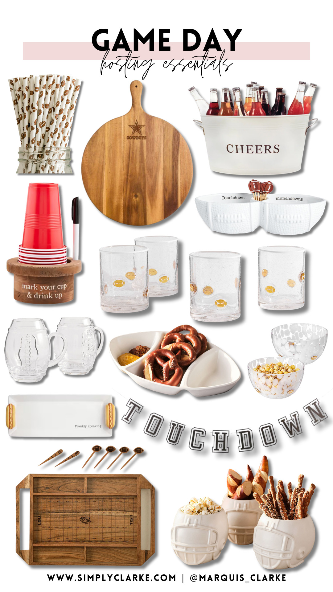 Football season is officially here! These game day hosting essentials make snacks, drinks, and cheering on your team even more fun! Perfect for watch parties, tailgates, and football Sundays!

game day hosting - football party essentials - tailgate decor - football serveware - fall entertaining

 

 #LTKootd #LTKmomlife #LTKSeasonal