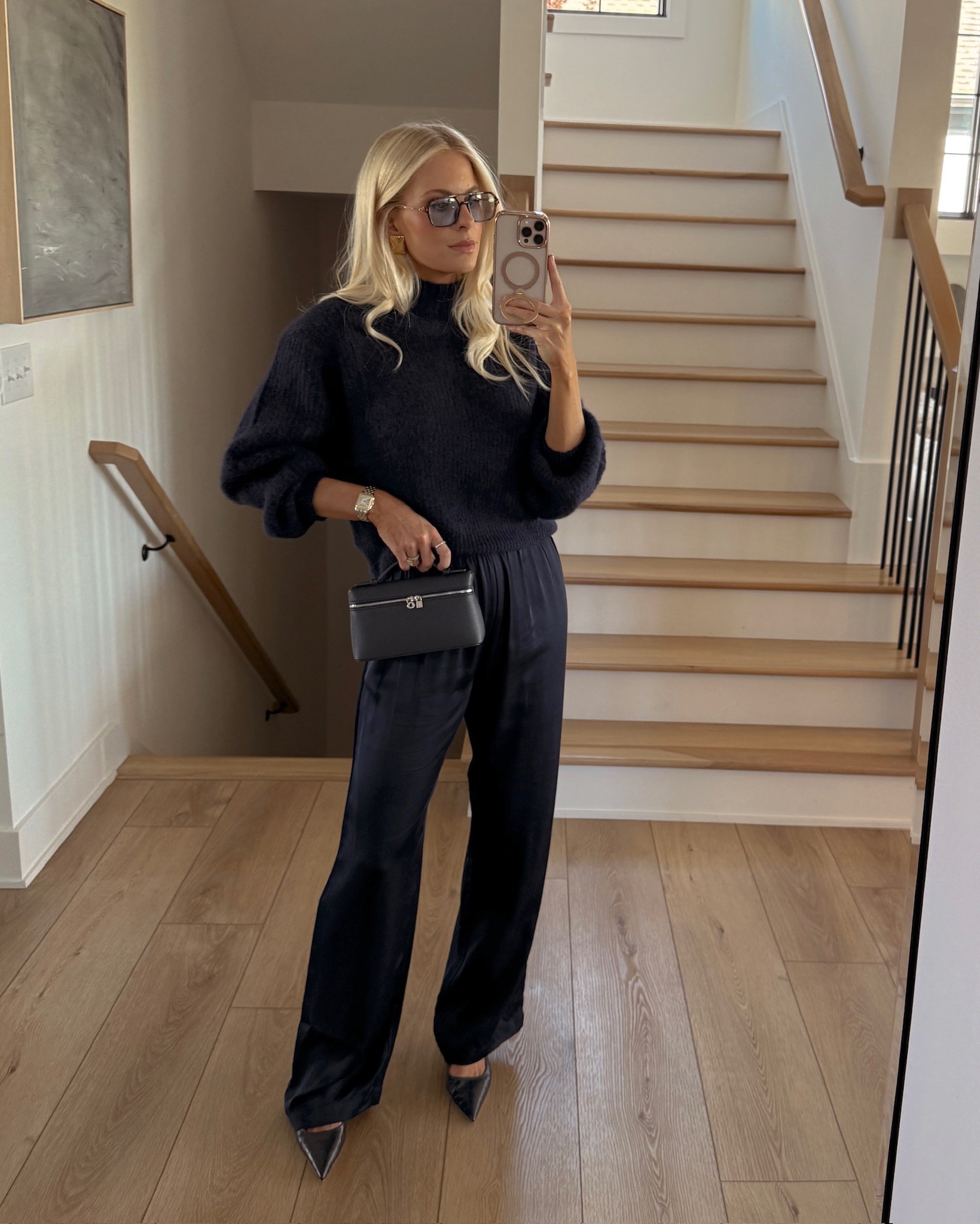 Monochromatic Looks - Navy! Linking similar sweater and pants, shoes are tts! #kathleenpost 

#LTKStyleTip #LTKSeasonal