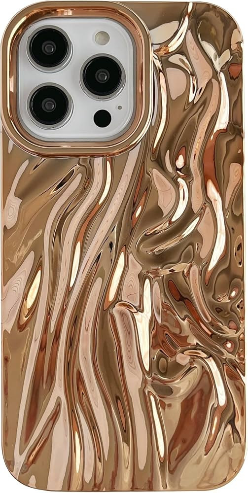 Caseative for iPhone 14 Pro Max Case,Pleated Water Ripple Chrome Wave Pattern Soft Compatible wit... | Amazon (US)