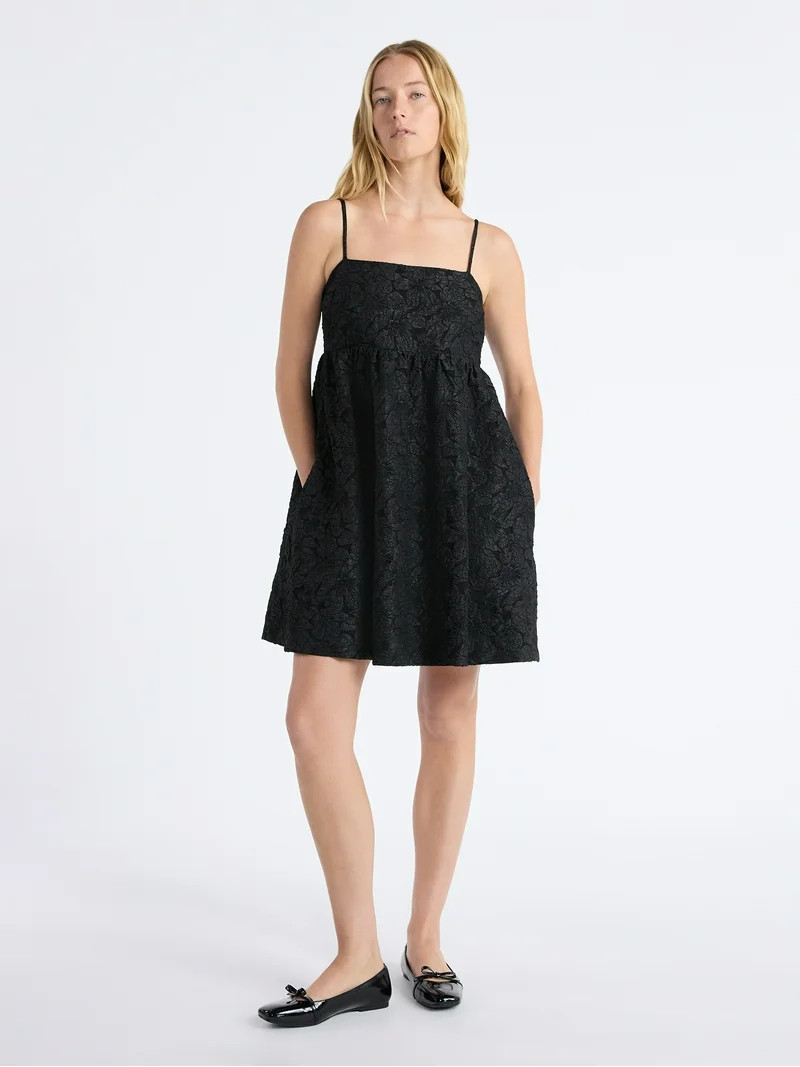 Free Assembly Women's and Women's Plus Sleeveless Lace Babydoll Dress with Pockets, Size XS-4X | Walmart (US)