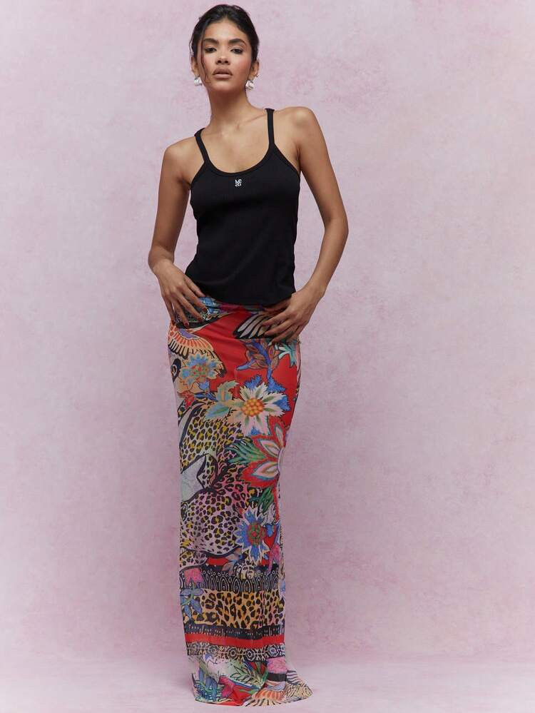 Semi Sheer Bodycon Maxi Skiirt | SHEIN