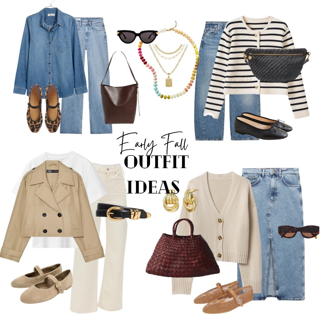 Easy and trendy fall outfit ideas to copy lady jackets. Denim on denim trend and long midi denim skirt with cropped trench and cropped cardigan from Quince as well as suede details 

#LTKxMadewell #LTKOver40 #LTKSeasonal