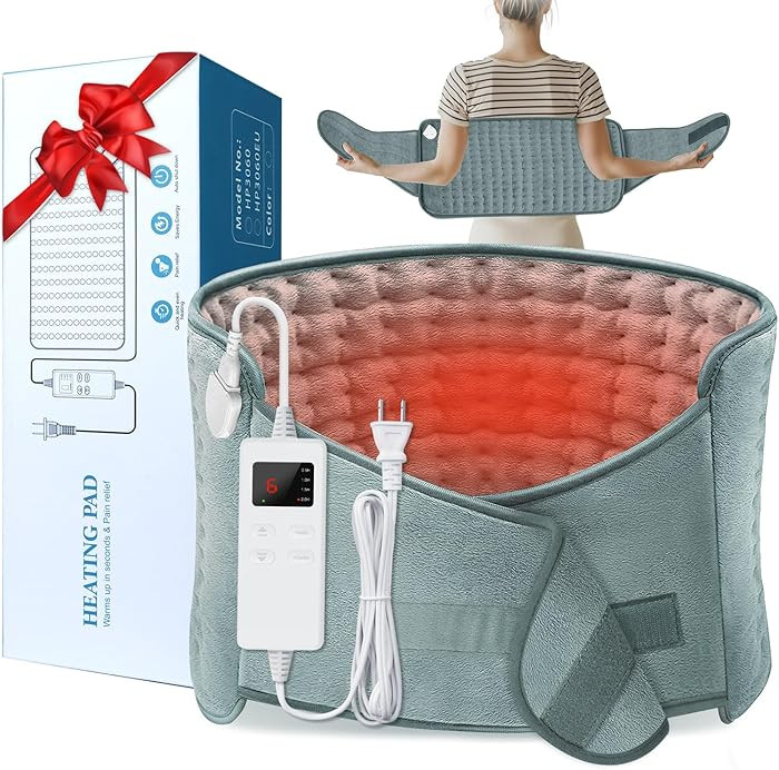 Heating Pad for Back Pain Relief, Electric Heating Pad for Period Cramps Neck Shoulders with Belt... | Amazon (US)