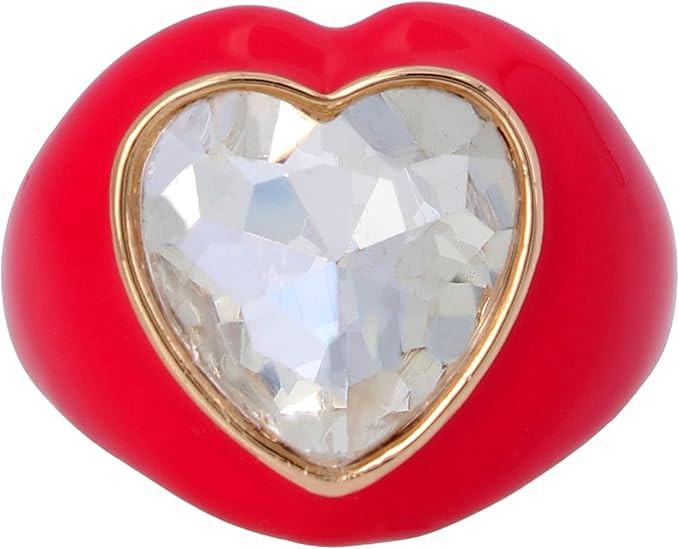 Betsey Johnson Resin Heart Cocktail Ring | Amazon (US)