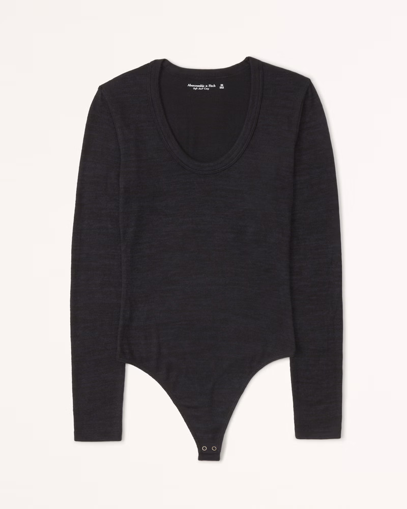 Long-Sleeve Cozy Scoopneck Bodysuit | Abercrombie & Fitch (US)