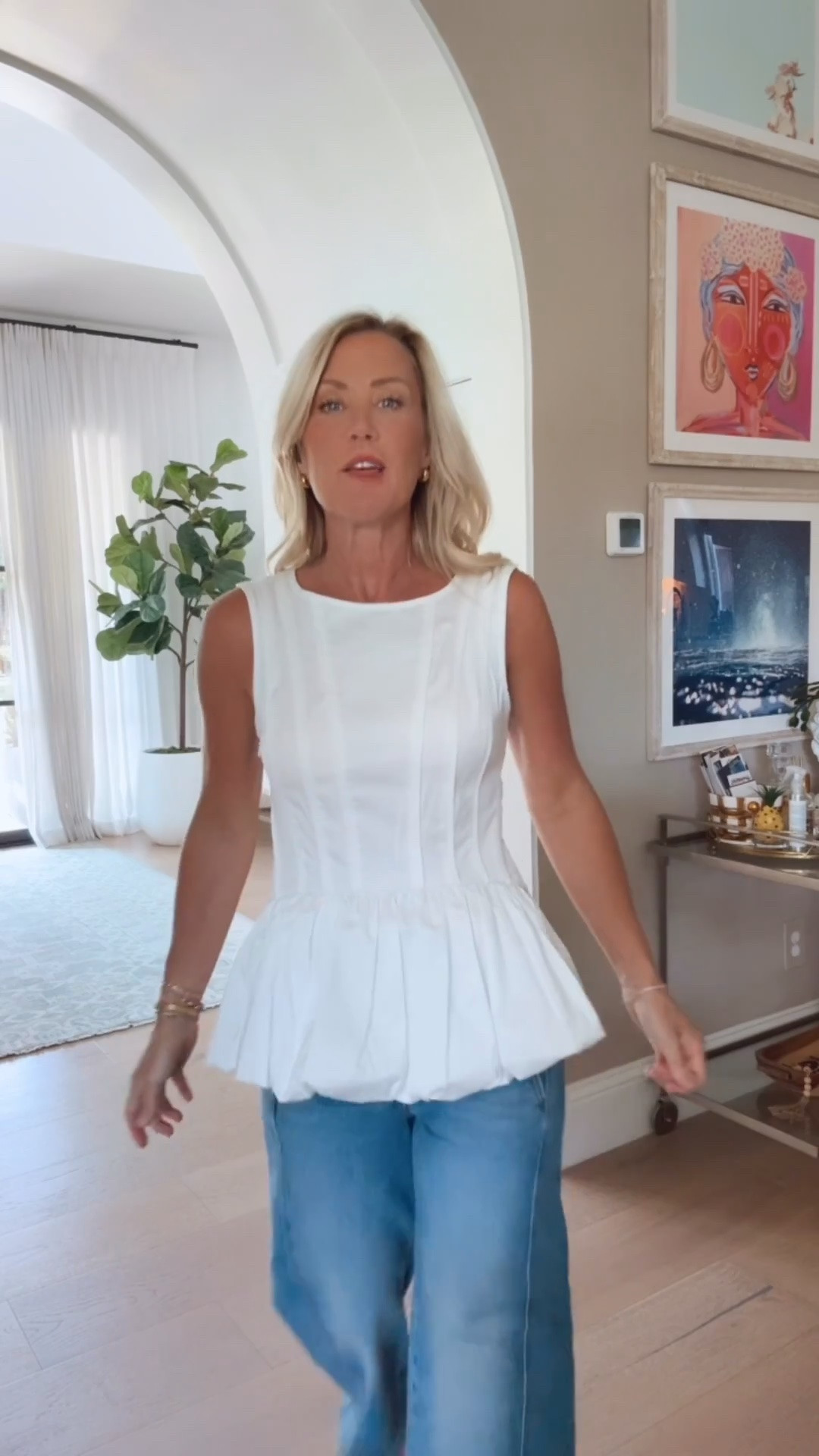 Love this white peplum top! So cute with a fitted skirt or your favorite denim.

#LTKOver40 #LTKSeasonal #LTKgrwm