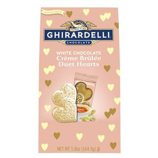 Ghirardelli® White Chocolate Creme Brulee Duet Hearts | Michaels Stores