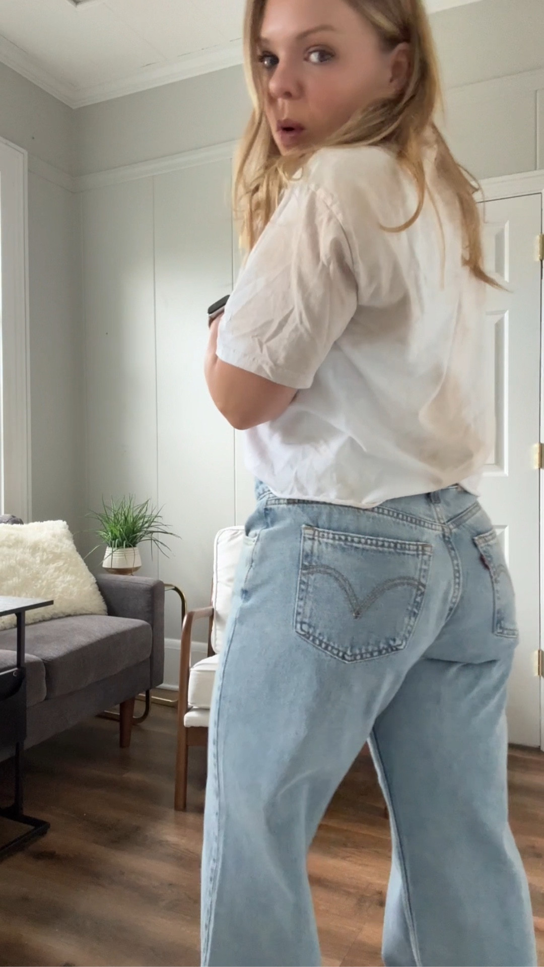 These are the new Levi jeans. They are the super low loose fit called the knot in the mood jeans. They are wide leg and perfect for fall and winter. I absolutely adore the wash. I am 5 foot two and 145 pounds and I got the size 29. There is no stretch to these! #BackToSchool #FallJeans #FallStyle2025 

#LTKSeasonal #LTKFindsUnder100 #LTKPetite