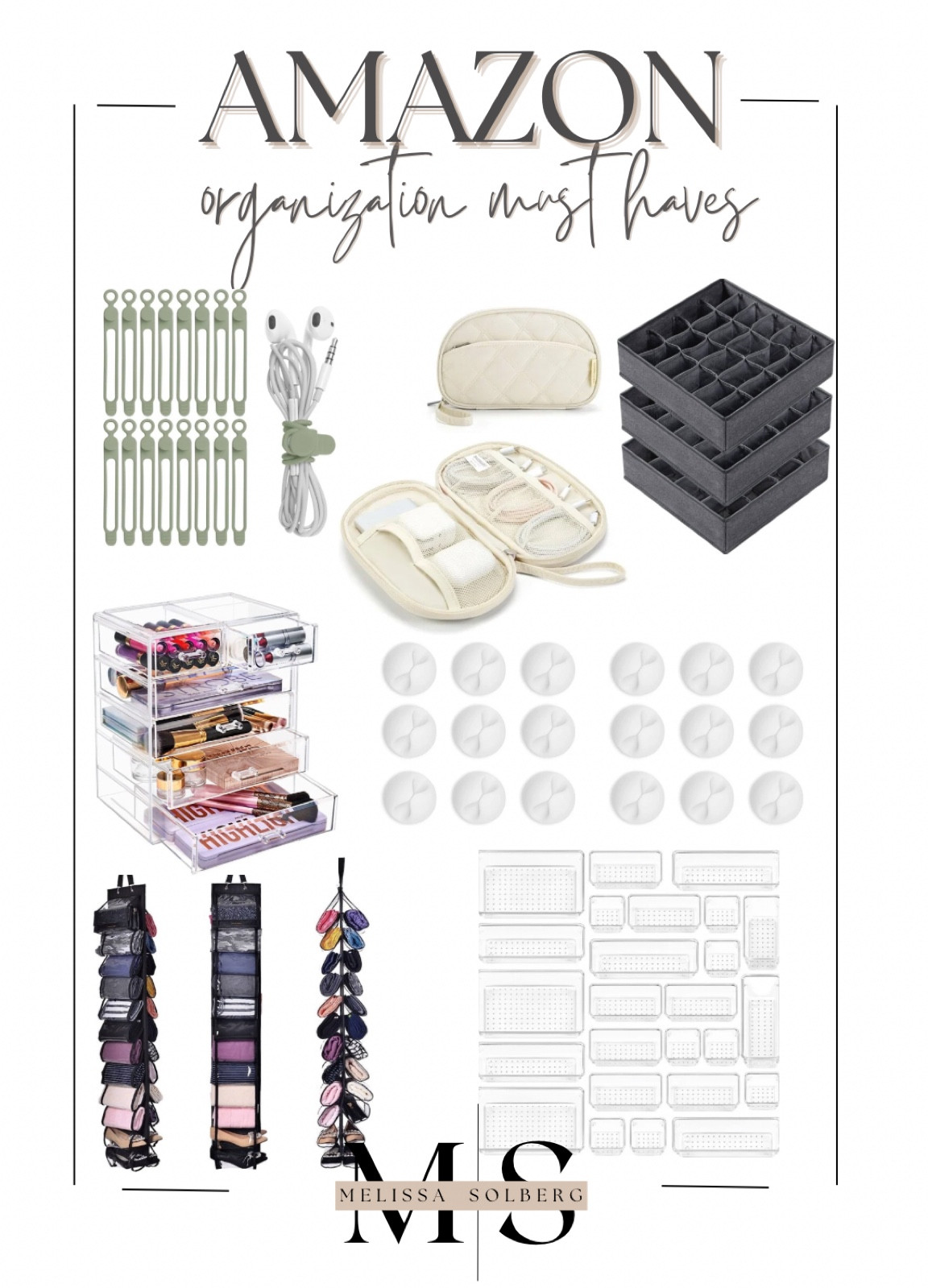 cords bungie - keep them untangled and organized & pop on an acrylic drawer! 

Drawer cube with individual cubbies- great for underwear, socks, rolled sports bras, baby clothes etc!! 

Sticky cord holders so they never fall off the back of your nightstand or desk again  👏🏼👏🏼

closet, shoe or clothing organizer – I roll my scrubs and put them in here for easy organization!!  

Clear acrylic drawers perfect to put on the top of your vanity or keep it in your bathroom with your products easy to reach and you can see exactly what you have inside !! 

My favorite electronics cord holder easy to travel with and is very compact!!

#LTKtravel #LTKfindsunder50 

#LTKGiftGuide