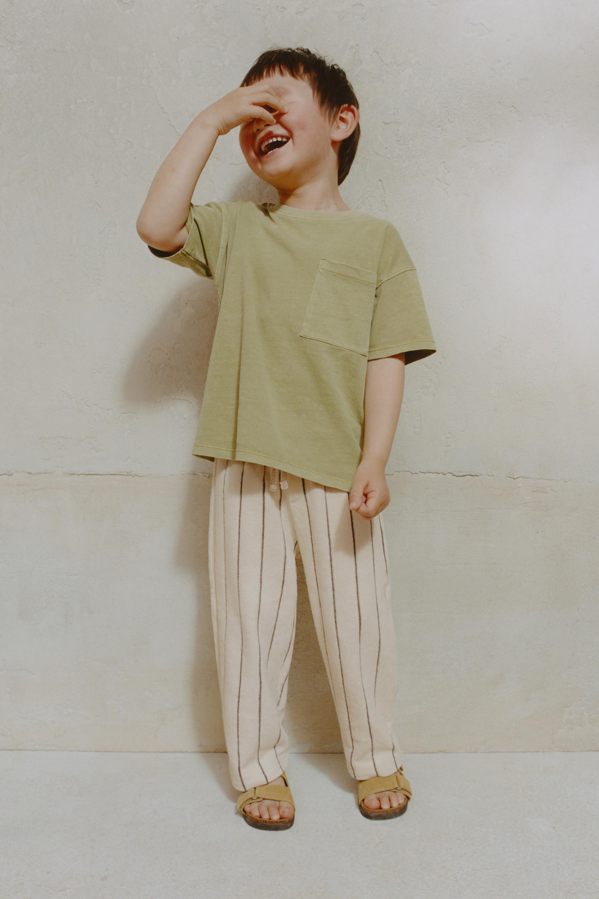 WOVEN STRIPE TERRY PANTS | Zara US