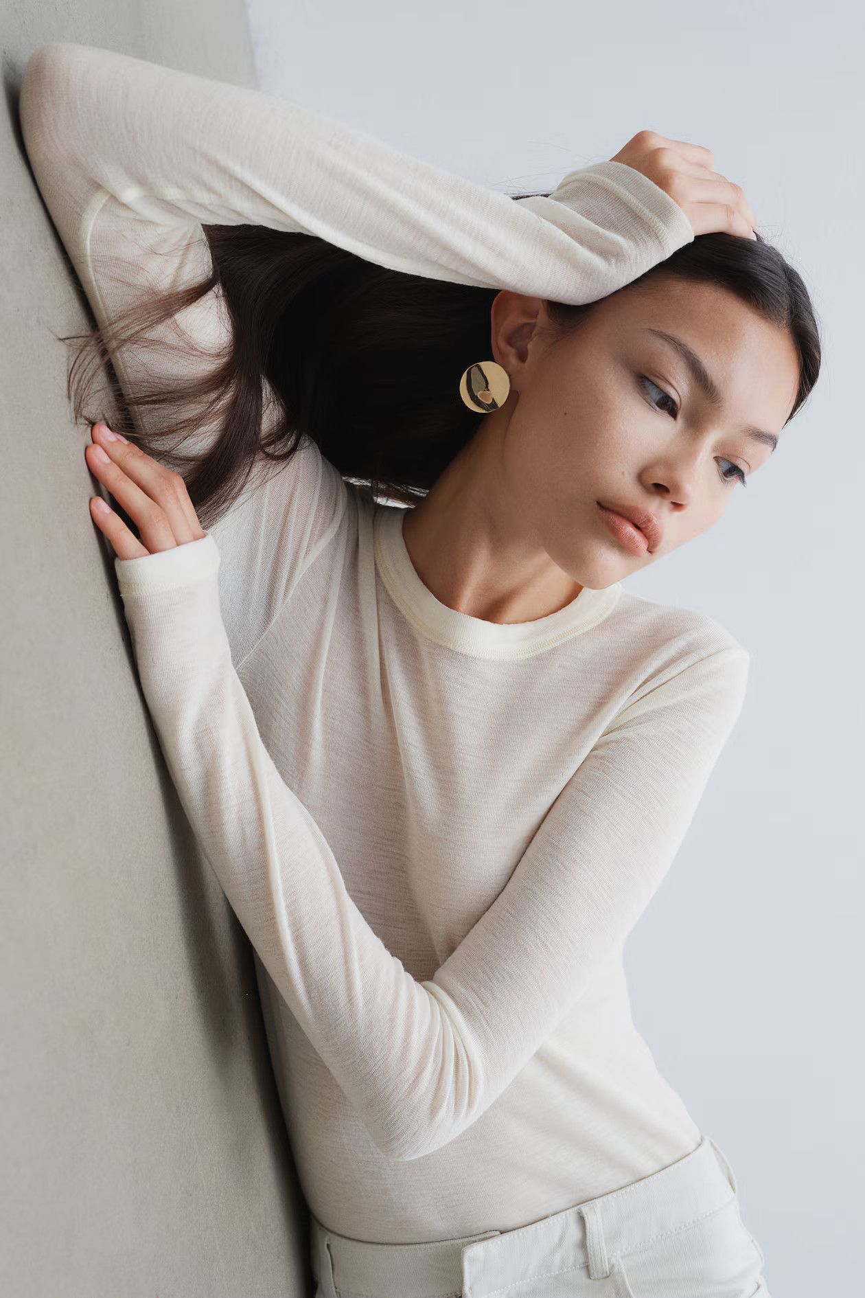 Fine-Knit Wool Sweater - Cream - Ladies | H&M CA | H&M (US + CA)