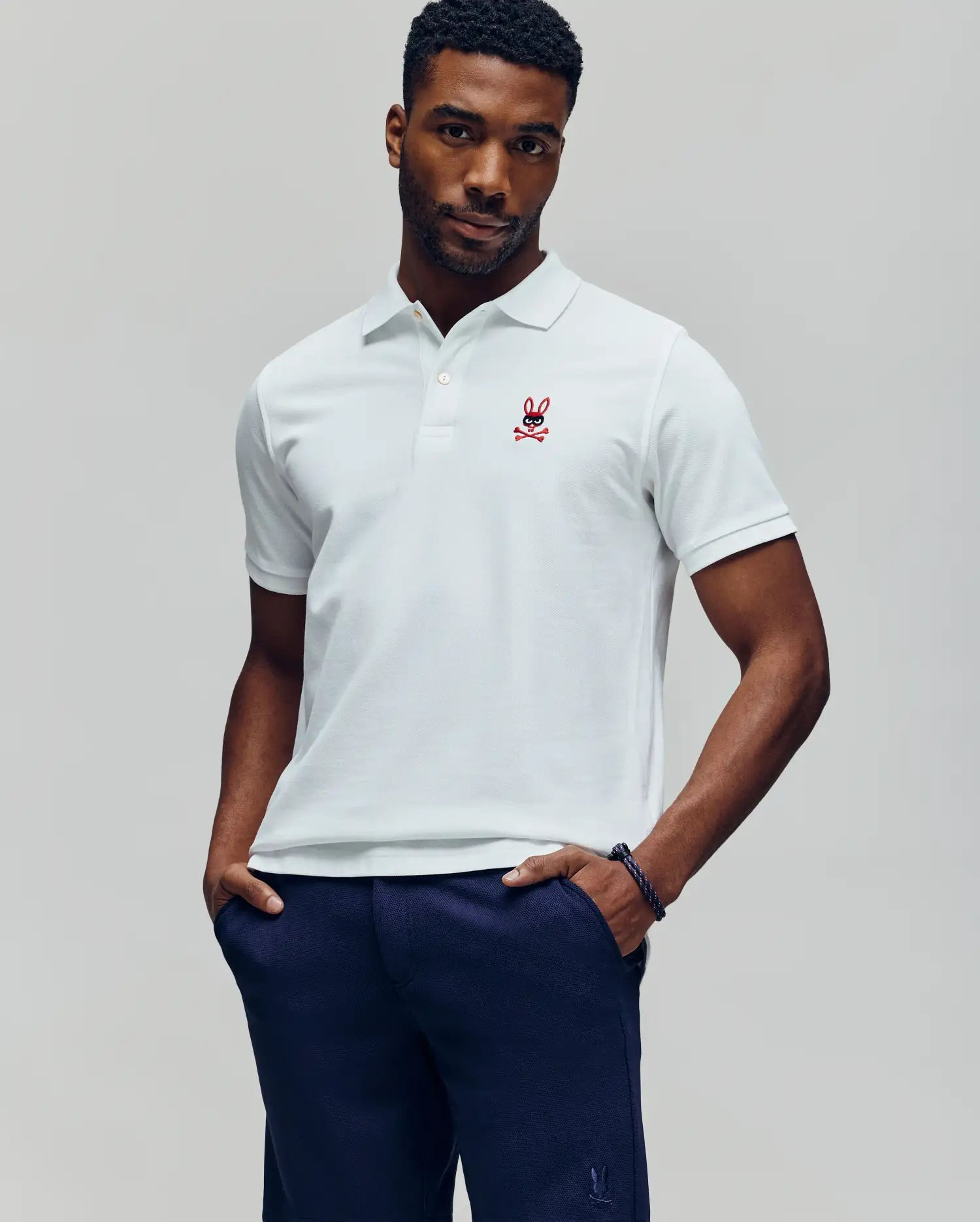 Men's Mischief Bunny Pique Polo 100 WHITE / 9 - XXXL | Psycho Bunny (US)