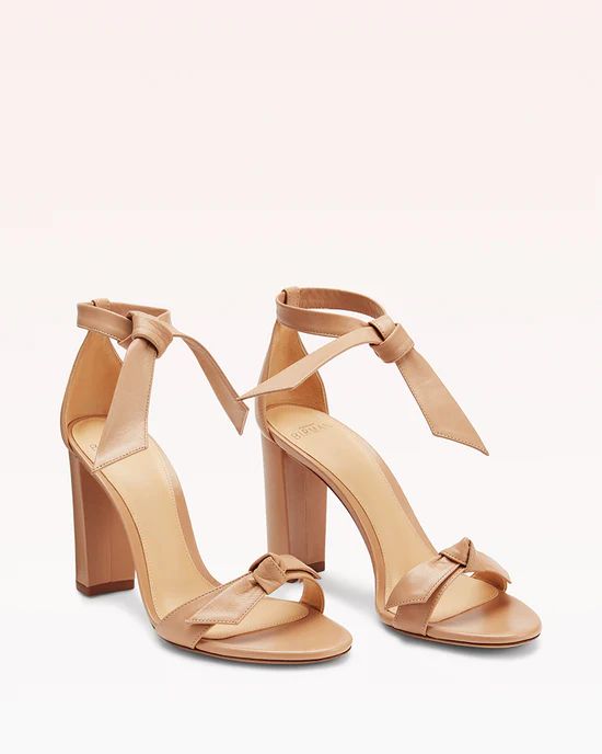 Clarita Bow Tie Block Heel Sandal in Leather | Alexandre Birman | Alexandre Birman