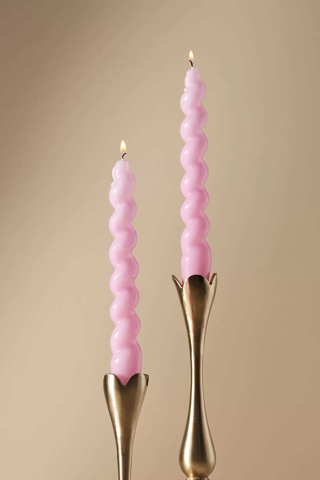 High Shine Spiral Taper Candles, Set of 2 | Anthropologie (US)