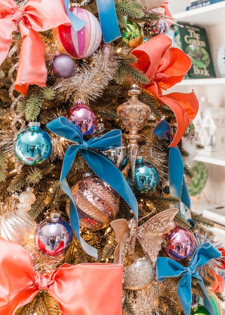 Living room tree details!

#christmastree #christmasbows #pinkmas #pinkchristmas #colorfulchristmas #grandmillennialchristmas #grandmillennial 

#LTKHoliday #LTKSeasonal #LTKhome