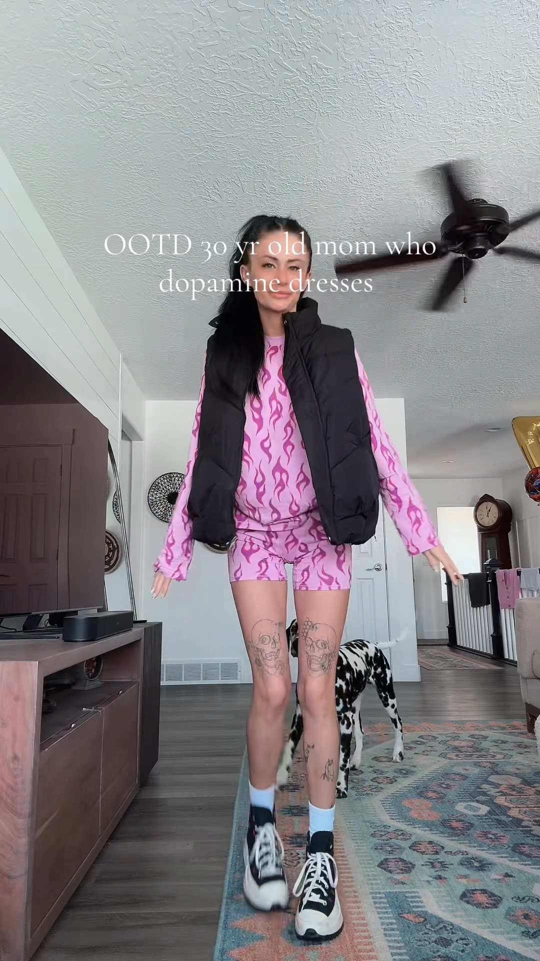 Dopamine dress with me in this skims matching set! #ootd #momfit #funfit #outfitinspo