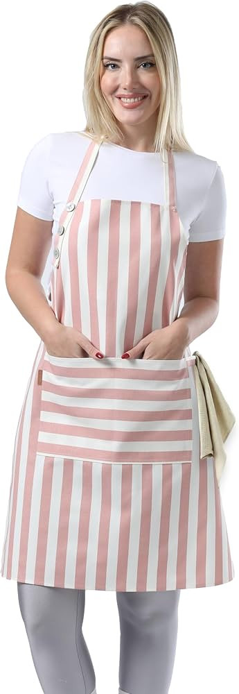 TOSHEX Kitchen Apron Waterdrop Resistant Cotton Apron with adjustable Aprons for Women with Pocke... | Amazon (US)