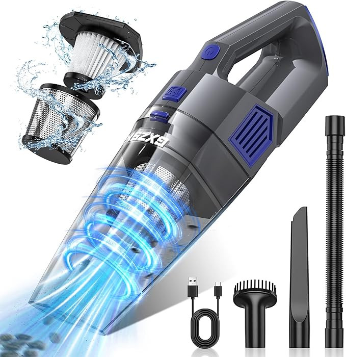 Handheld Vacuum Cordless, 15000PA Strong Suction Hand Held Car Vacuum Cleaner Rechargeable, Porta... | Amazon (US)