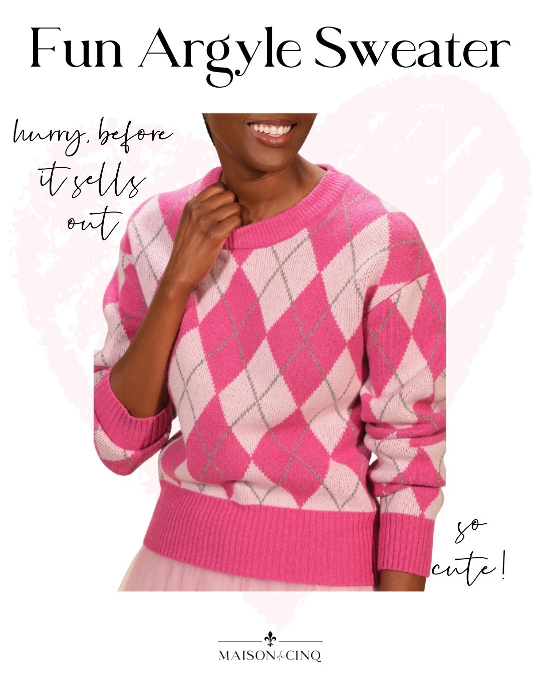 This argyle sweater is so cute for Valentine’s Day and  beyond.

#LTKmomlife #LTKValentine