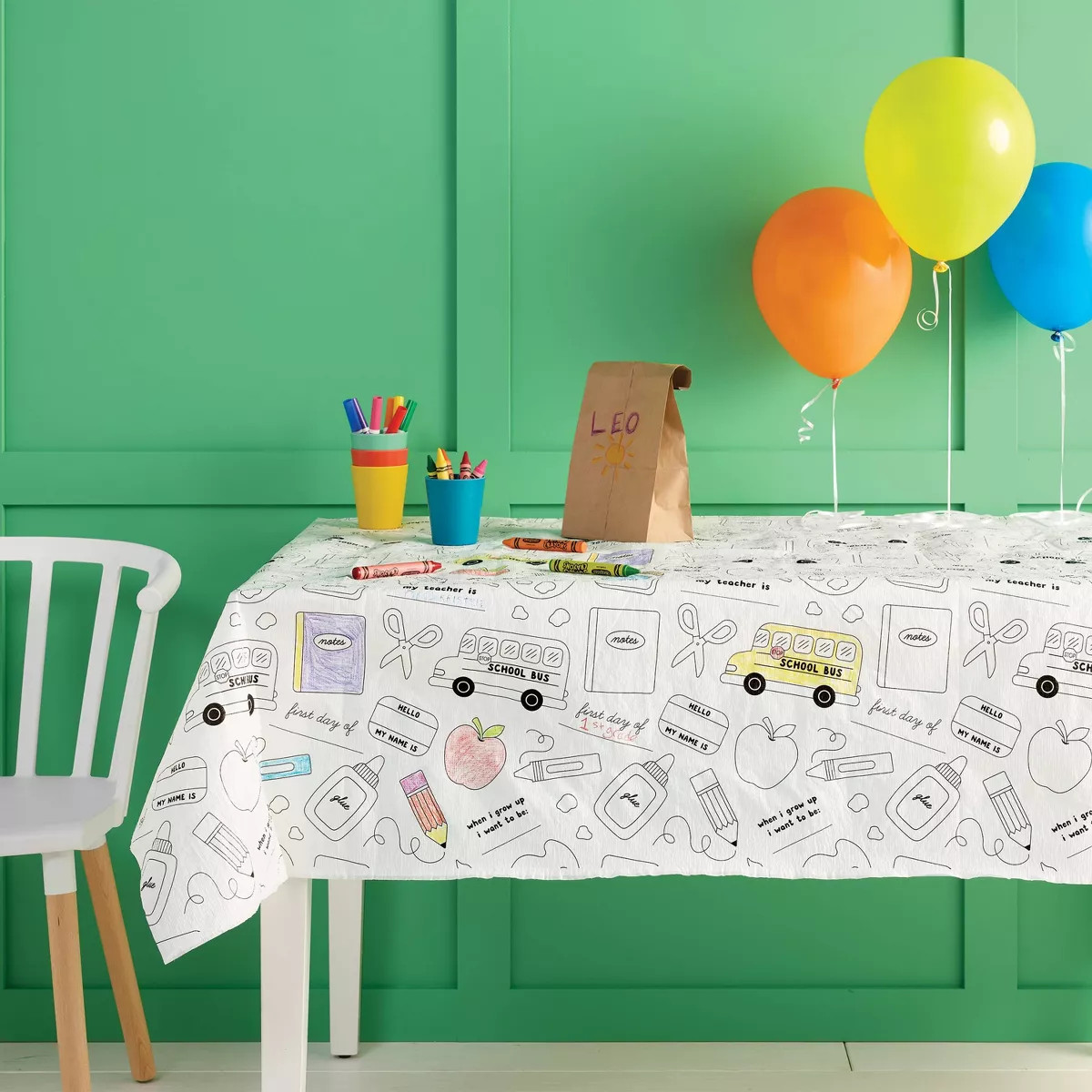 First Day of School Color Your Own Table Cover - Spritz™ | Target