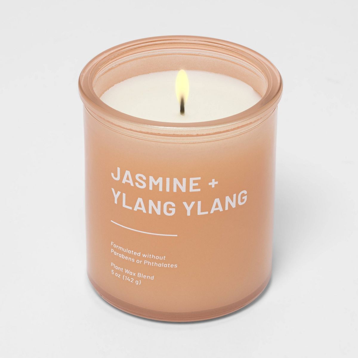 Tinted Glass Jasmine + Ylang Ylang Jar Candle Light Orange - Threshold™ | Target