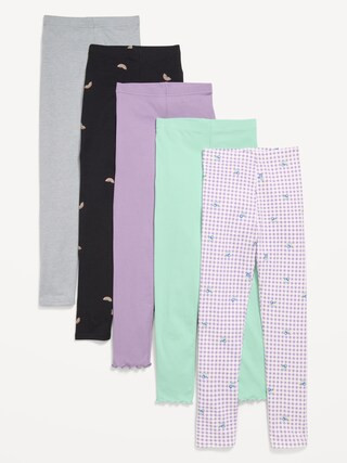 Full-Length Leggings Variety 5-Pack for Girls | Old Navy (CA)