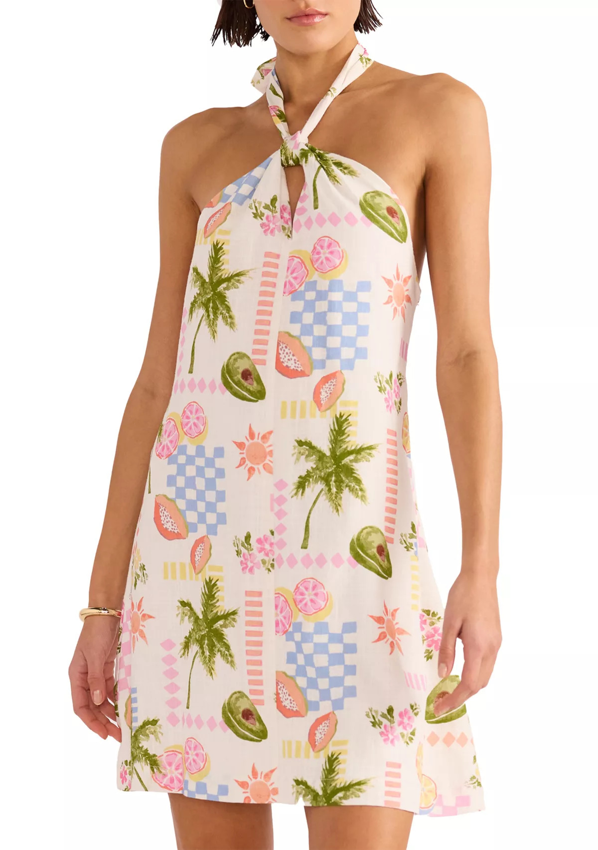 MINKPINKGrace Fruity Floral Halter Neck Mini Swim Coverup Dress | Belk