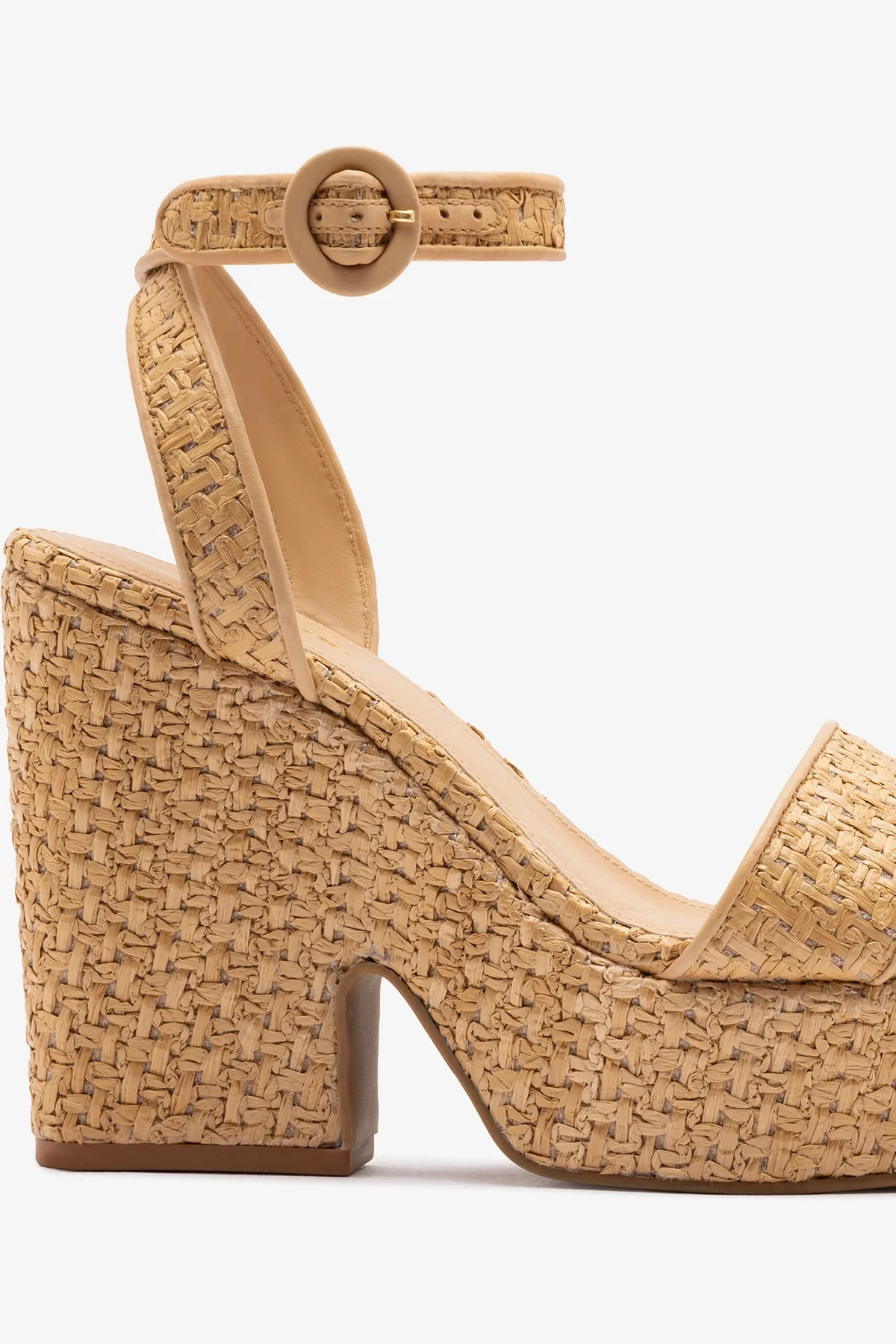 Cher Strap Sandal Natural Raffia | Larroude