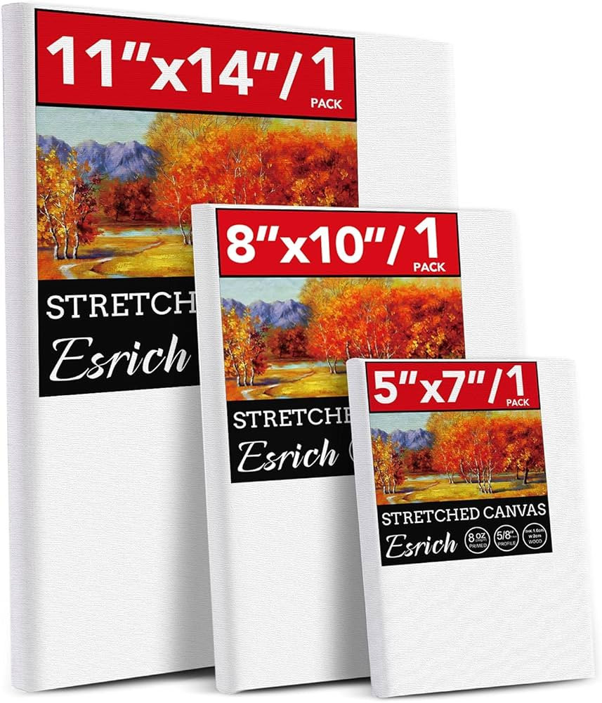 3 Pack Canvases for Painting with Multi Pack 11x14", 5x7", 8x10", Painting Canvas for Oil & Acryl... | Amazon (US)