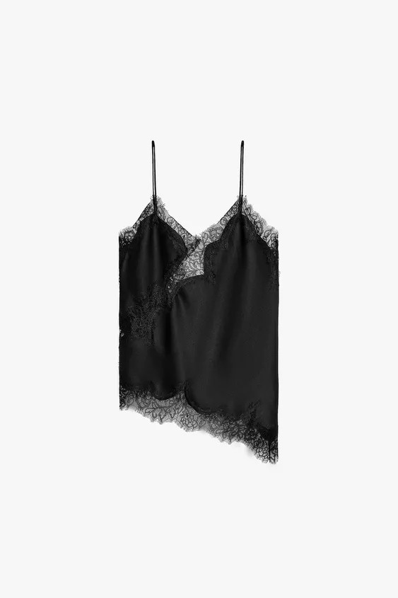 ZW COLLECTION LACE CAMISOLE TOP | Zara US