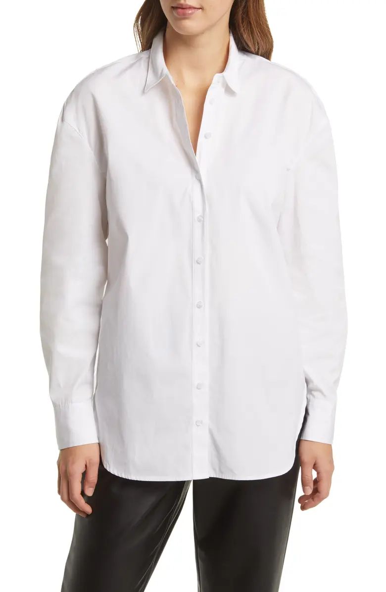 Oversize Cotton Poplin Button-Up Shirt | Nordstrom