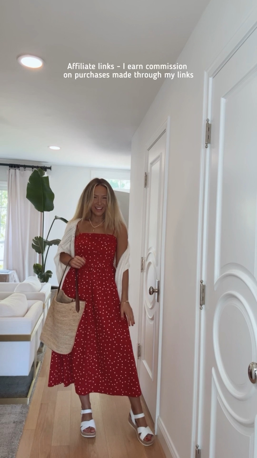 Affiliate links - I earn commission on purchases made through my links | summer outfit
Red polka dot dress midi length