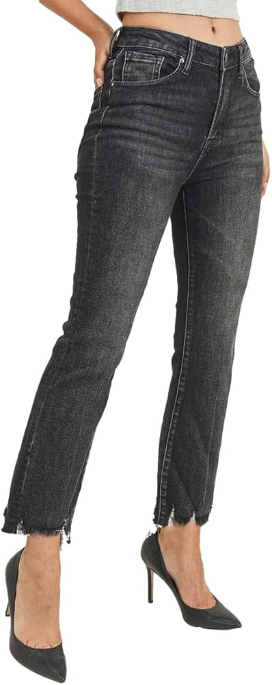 SALT TREE Risen Jean - High Rise Frayed Hem Ankle Flare Jeans - RDP1059 | Amazon (US)