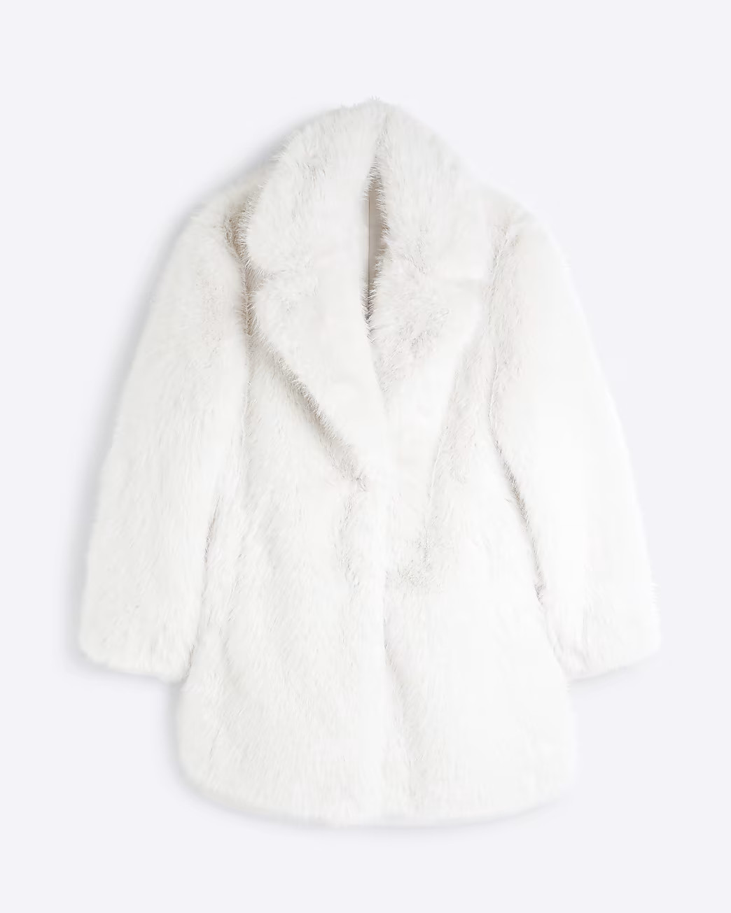 Cream mid length faux fur coat | River Island UK & IE
