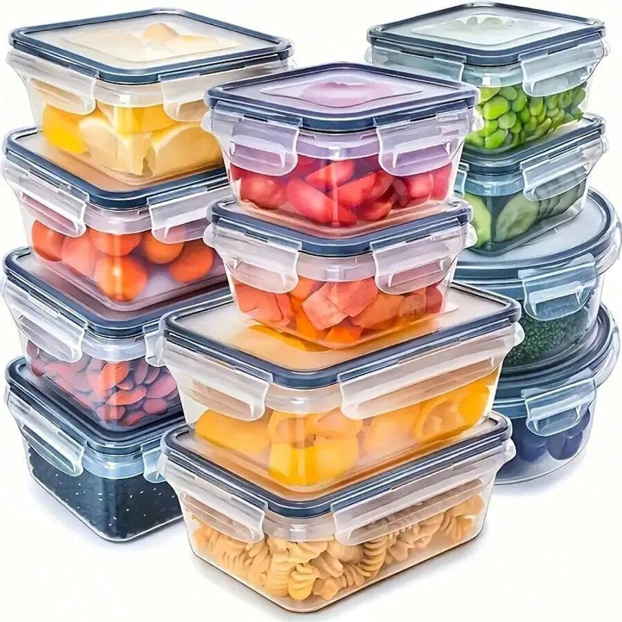 24 Pcs Food Storage Containers With Lids Airtight (12 Containers &12 Lids), Plastic Meal Prep Con... | SHEIN