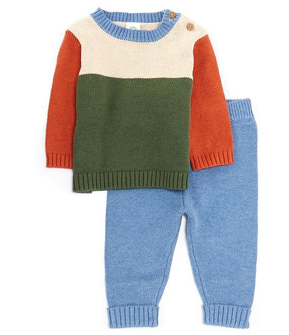Baby Boys 3-9 Months Color Block Sweater & Pant Two Piece Two Piece Set | Dillard's