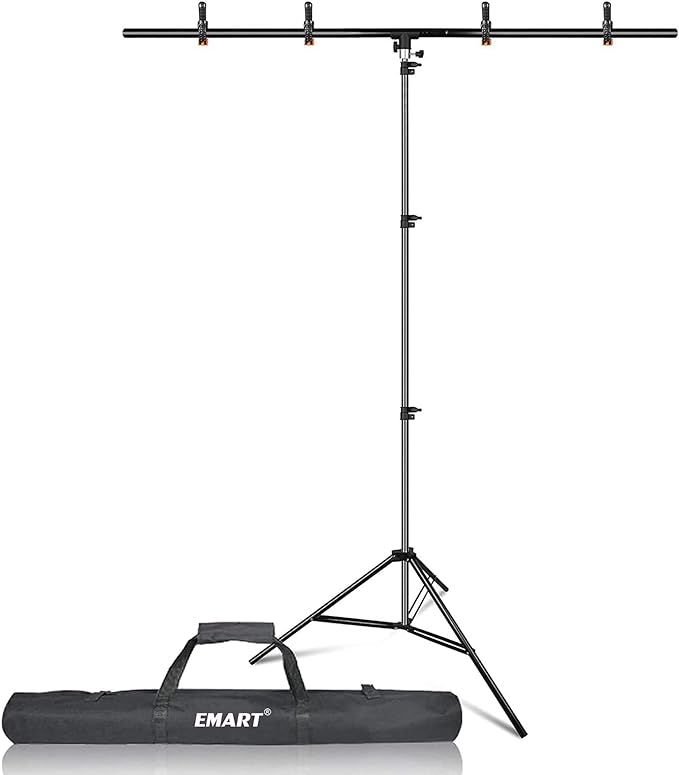EMART T-Shape Portable Background Backdrop Support Stand Kit 5ft Wide 8.5ft Tall Adjustable Photo... | Amazon (US)