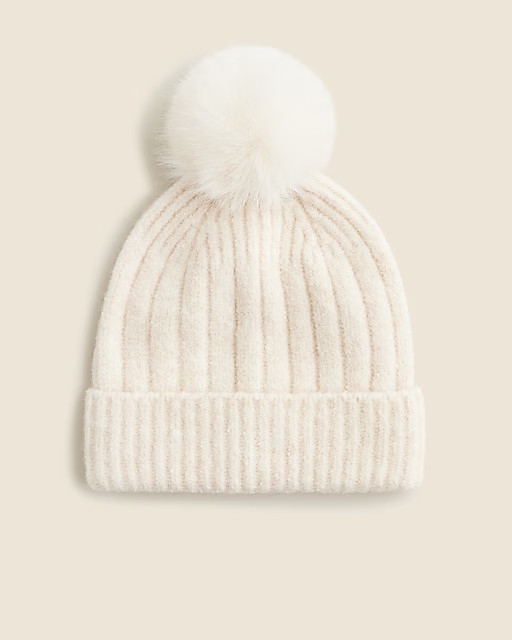 Ribbed pom-pom beanie in Supersoft yarn | J. Crew US
